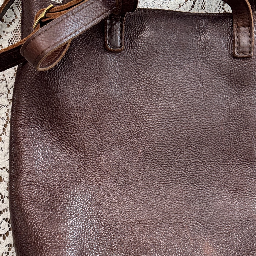 Portland leather goods, crossbody full tote, cold brew. - Picture 6 of 15